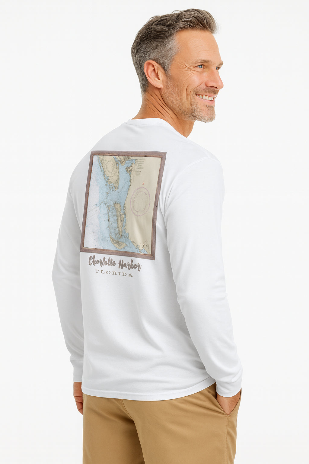Charlotte Harbor Chart Map Long Sleeve Sun Protection Shirt