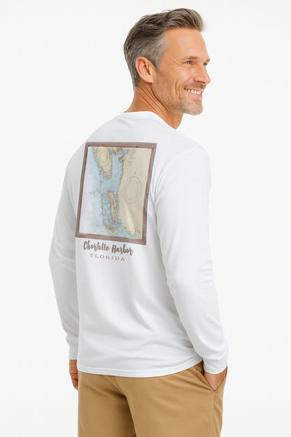 Charlotte Harbor Chart Map Long Sleeve Sun Protection Shirt