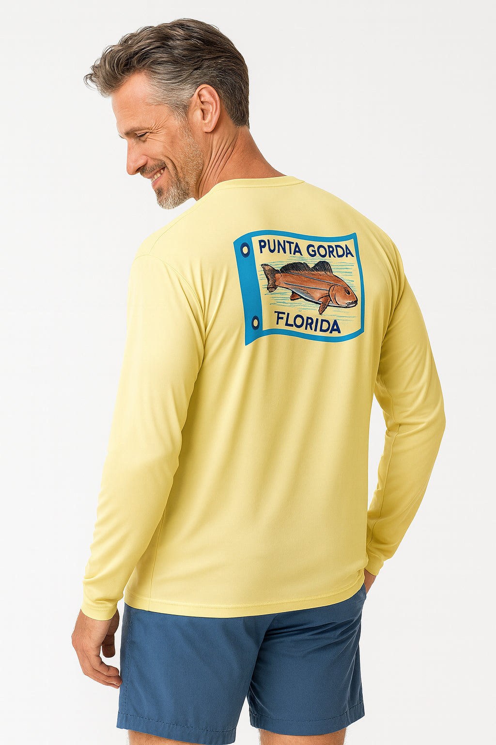 Punta Gorda Redfish Flag Long Sleeve Sun Protection Shirt