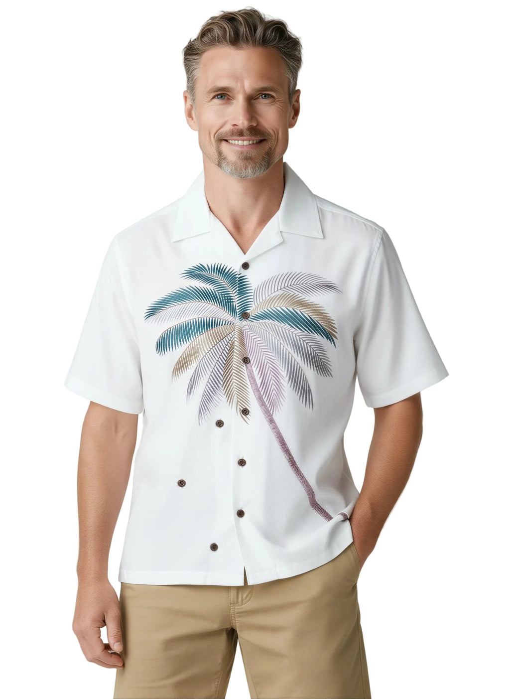 Signature Bambooland Embroidered Polynosic Camp Shirt by Bamboo Cay