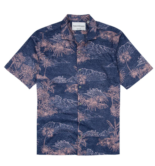 Coastal Engraving Cotton Lawn Shirt by Tori Richard