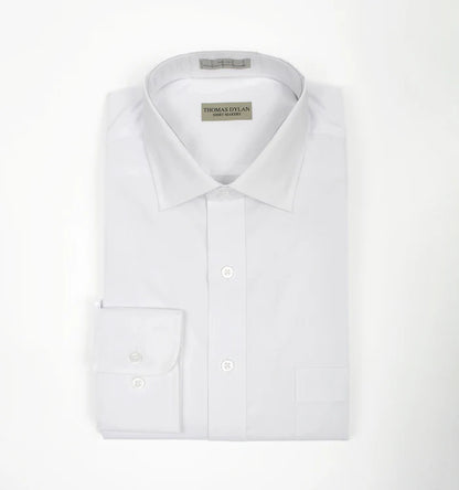 White Poplin Dress Shirt by Thomas Dylan
