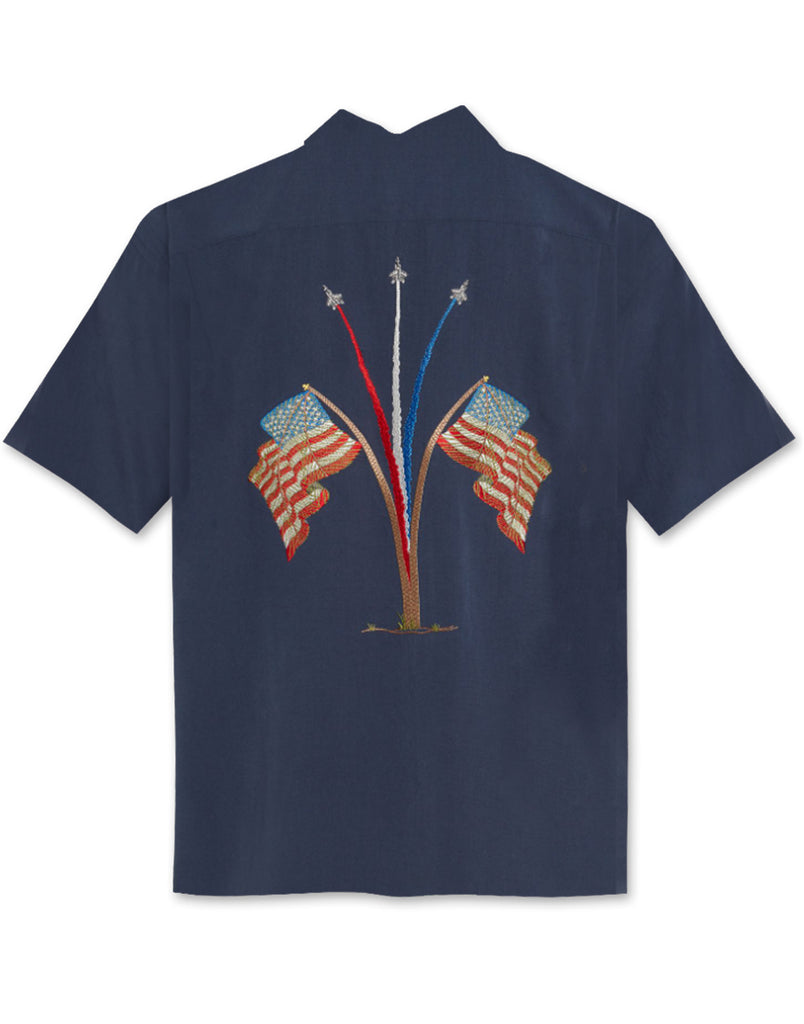 USA Flag Polynosic Camp Shirt by Bamboo Cay