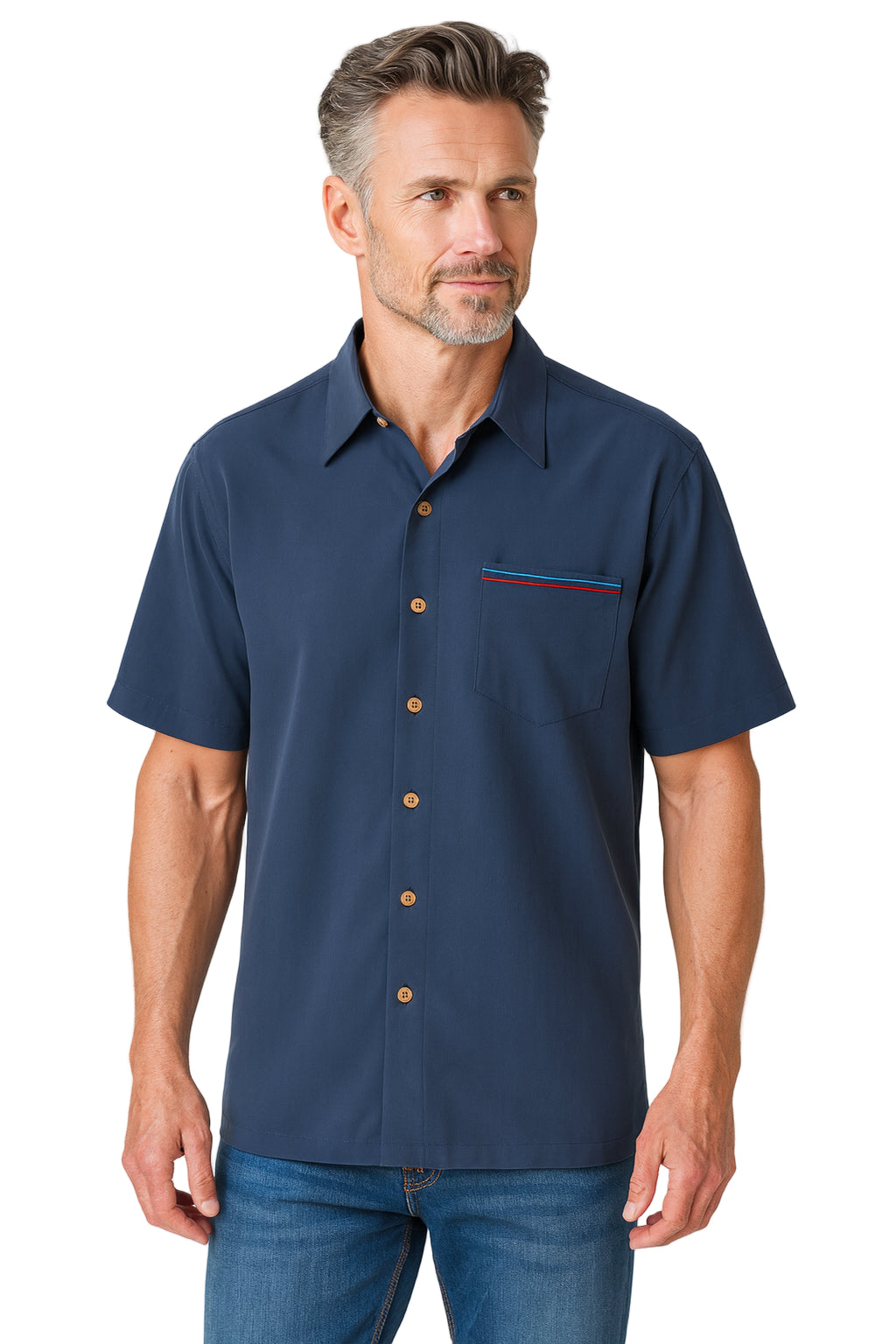 USA Flag Polynosic Camp Shirt by Bamboo Cay