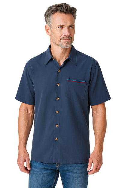 USA Flag Polynosic Camp Shirt by Bamboo Cay