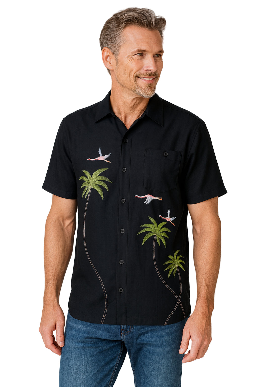 Flamingo Coast Embroidered Shirt by Weekender