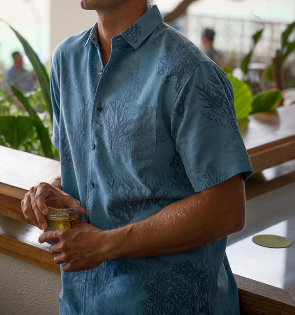 Humu Hideout Jacquard Hawaiian Shirt by Kahala