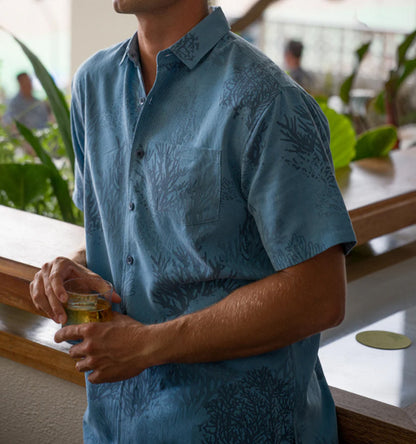 Humu Hideout Jacquard Hawaiian Shirt by Kahala
