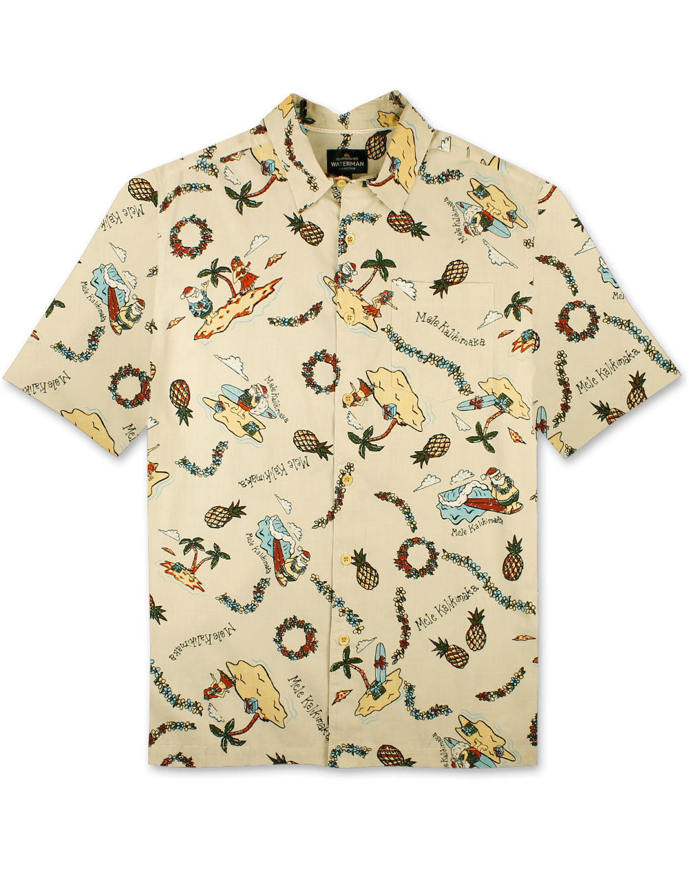 Jingle Barrels Hawaiian Christmas Shirt by Quiksilver - Eggnog