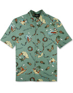 Jingle Barrels Hawaiian Christmas Shirt by Quiksilver - Evergreen