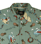 Jingle Barrels Hawaiian Christmas Shirt by Quiksilver - Evergreen