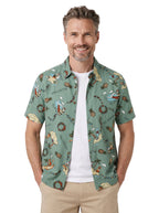 Jingle Barrels Hawaiian Christmas Shirt by Quiksilver - Evergreen