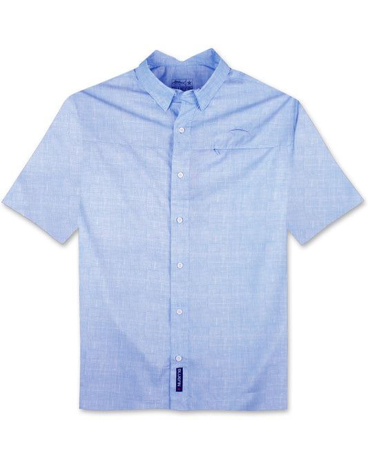 Linen Look Performance Zipper Shirt by Bluefin