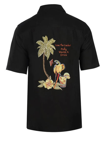 Polly Wants a Drink Embroidered Back Shirt by Weekender