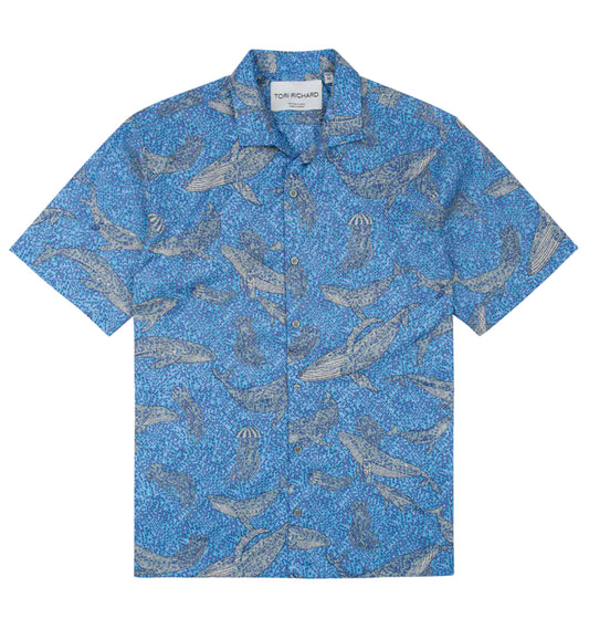 Marine Mosaic Cotton Lawn Shirt by Tori Richard