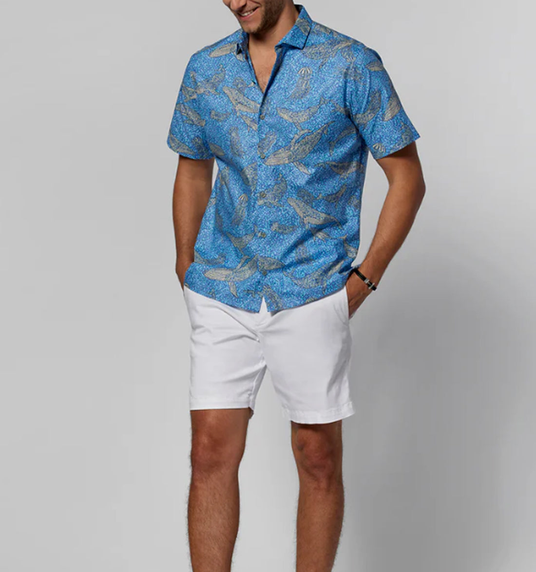 Marine Mosaic Cotton Lawn Shirt by Tori Richard