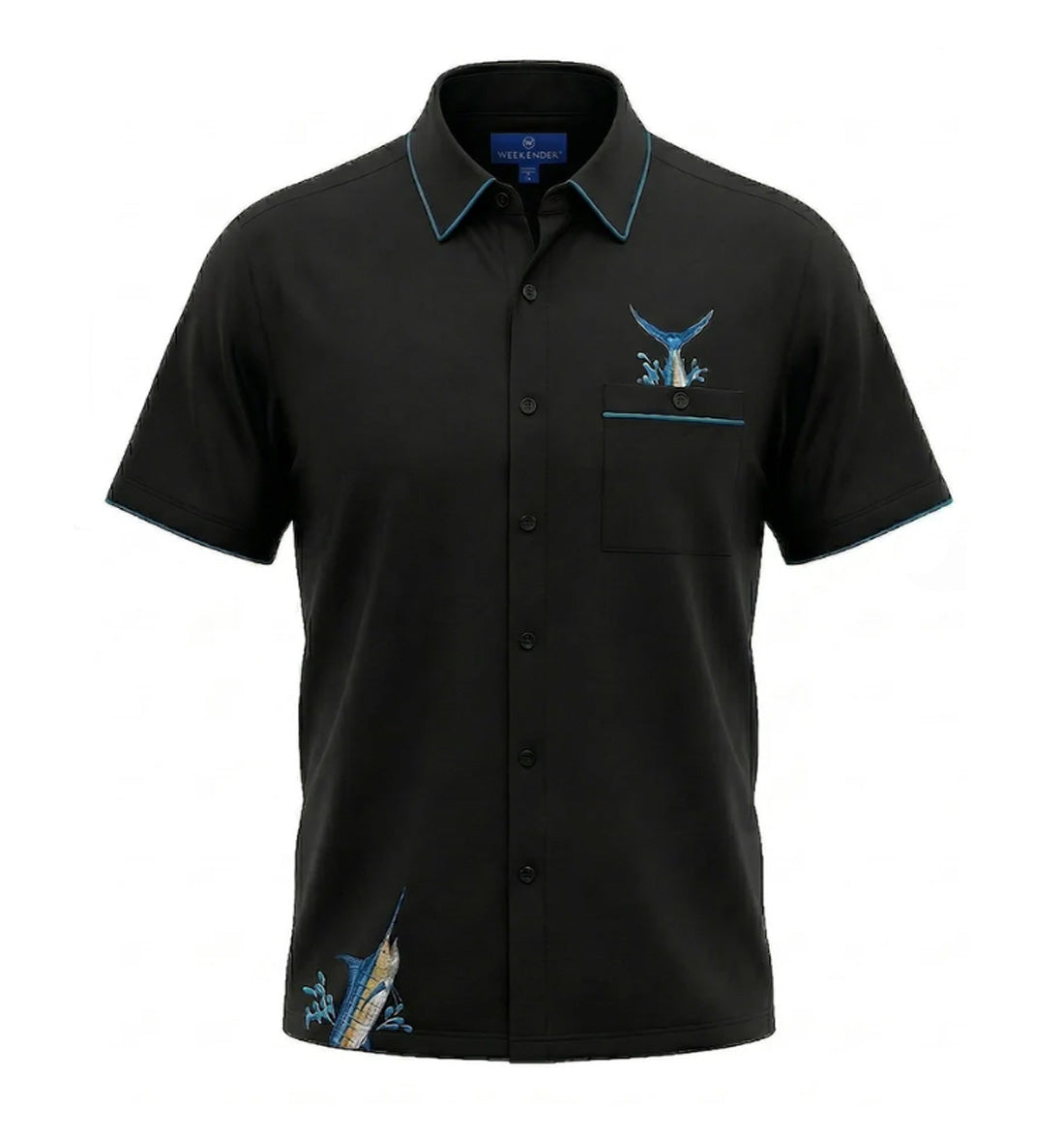 Marlin Splash Embroidered Shirt by Weekender
