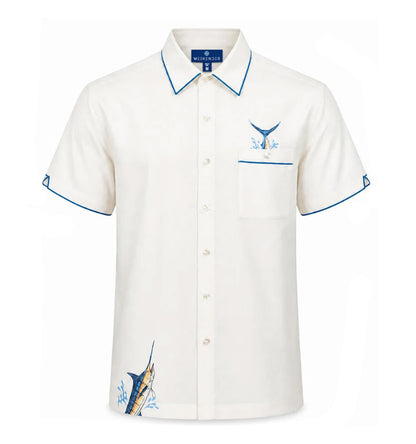 Marlin Splash Embroidered Shirt by Weekender