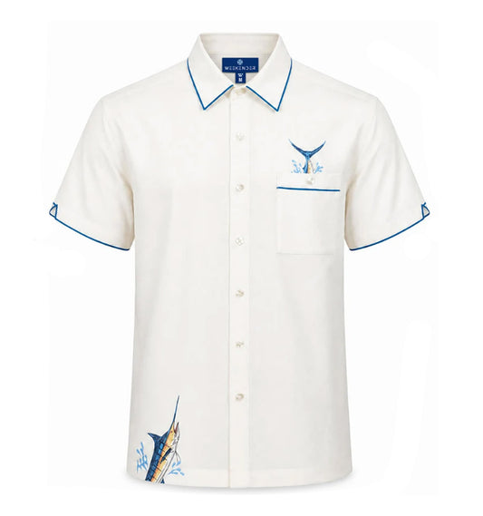 Marlin Splash Embroidered Shirt by Weekender