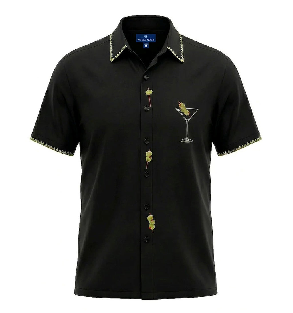 Martini Hour Embroidered Shirt by Weekender