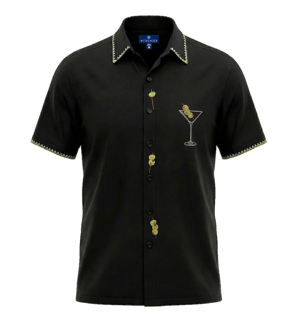 Martini Hour Embroidered Shirt by Weekender