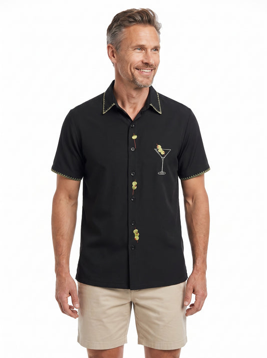 Martini Hour Embroidered Shirt by Weekender