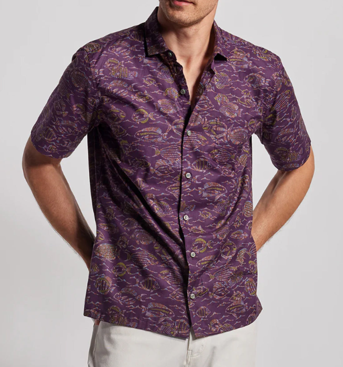 Night Dive Cotton Lawn Shirt by Tori Richard
