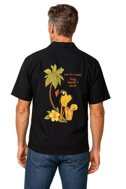 Polly Wants a Drink Embroidered Back Shirt by Weekender