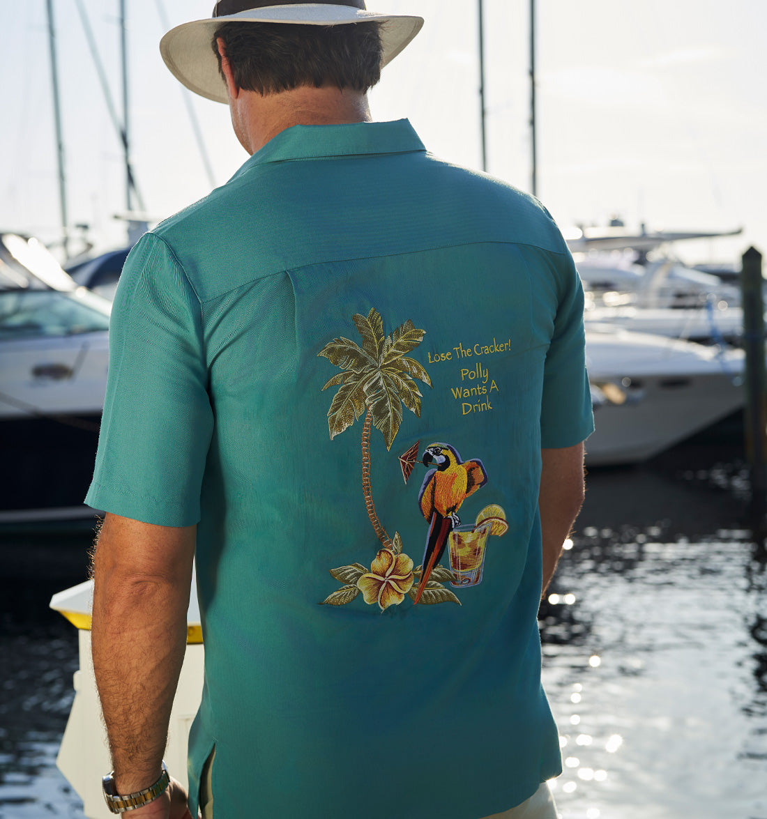 Polly Wants a Drink Embroidered Back Shirt by Weekender
