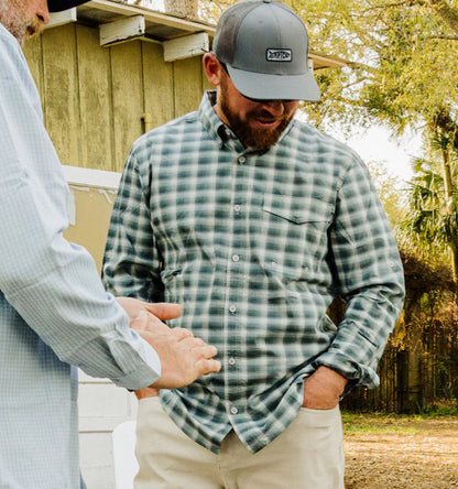 Portside Long Sleeve Button Down Fishing Shirt by Aftco