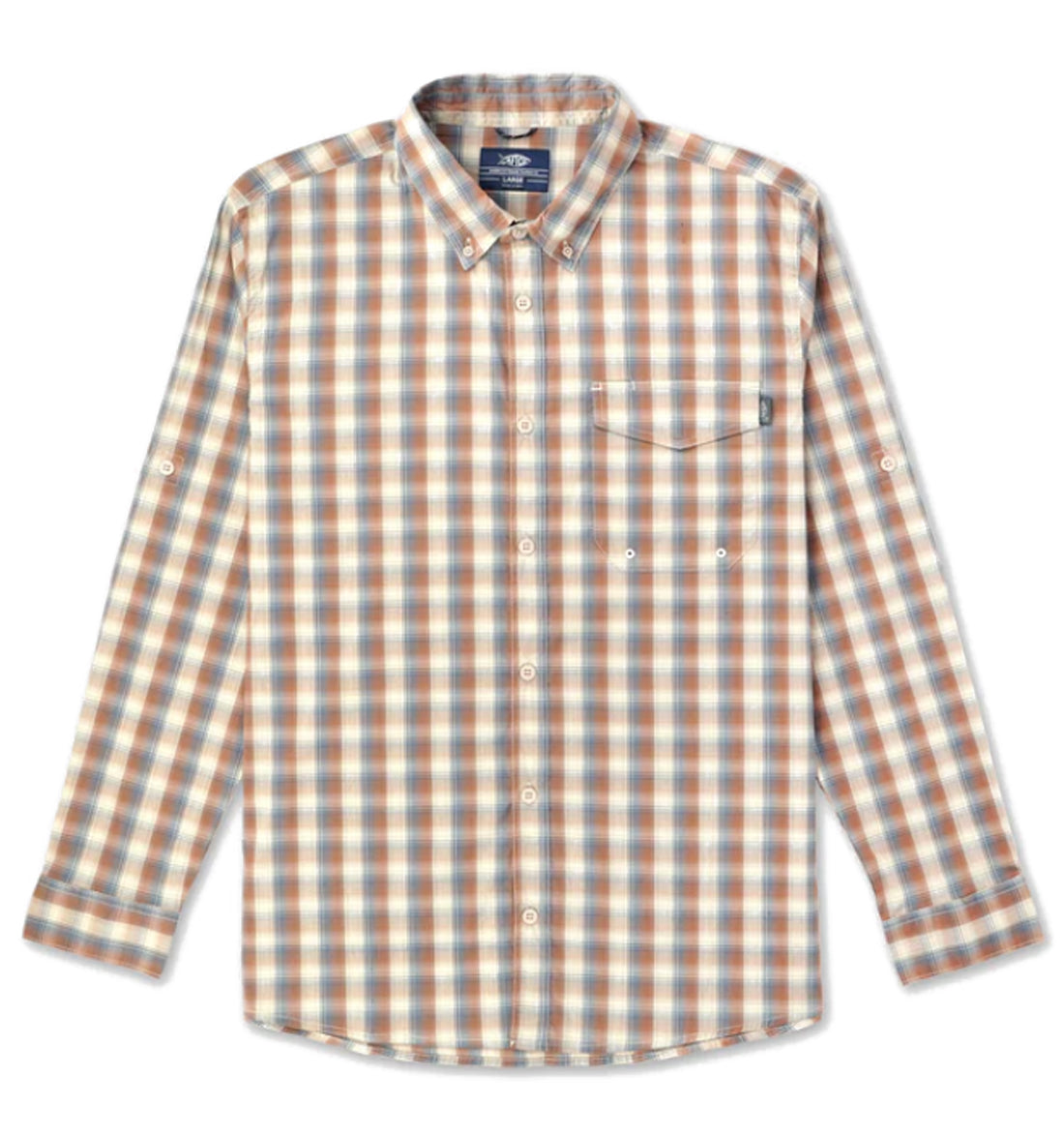 Portside Long Sleeve Button Down Fishing Shirt by Aftco