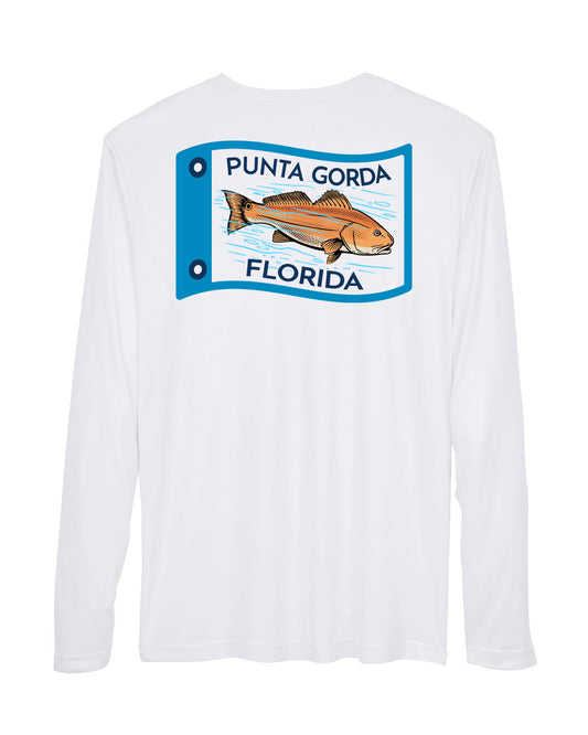 Punta Gorda Redfish Flag Long Sleeve Sun Protection Shirt