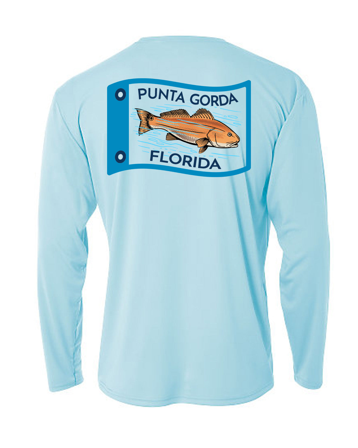 Punta Gorda Redfish Flag Long Sleeve Sun Protection Shirt