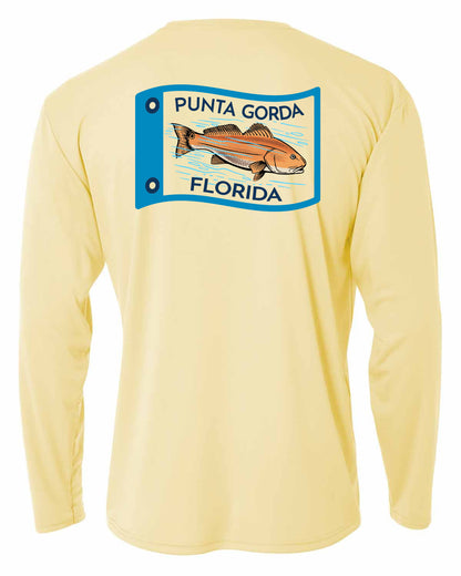 Punta Gorda Redfish Flag Long Sleeve Sun Protection Shirt