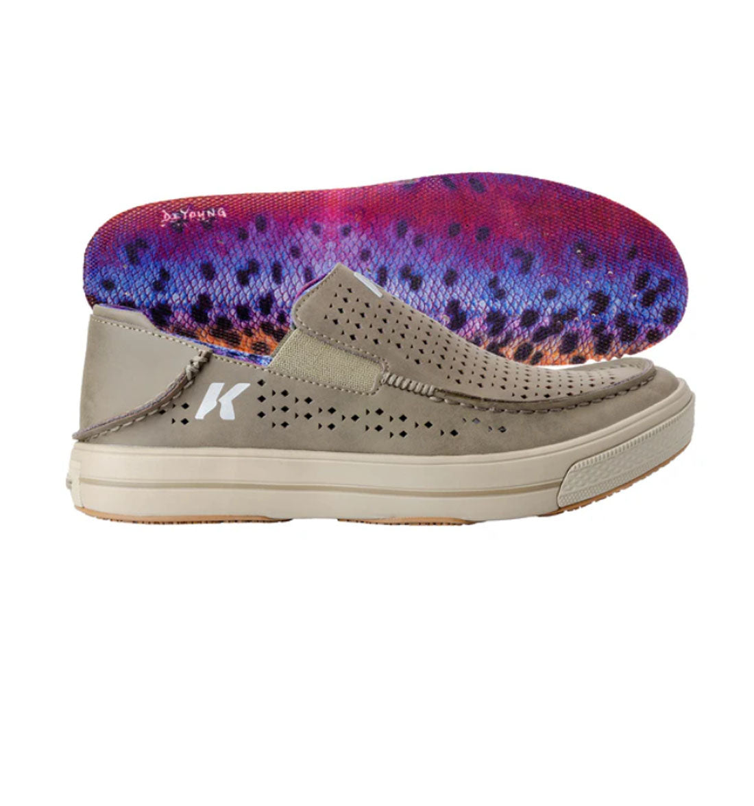 Fish-Moc Vented Leather Slip On Shoe by Korkers - Rainbow Trout