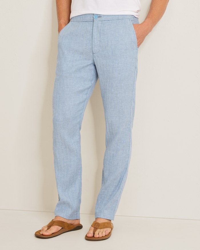 Beach Coast Linen-Blend Elastic-Waist Pants by Tommy Bahama