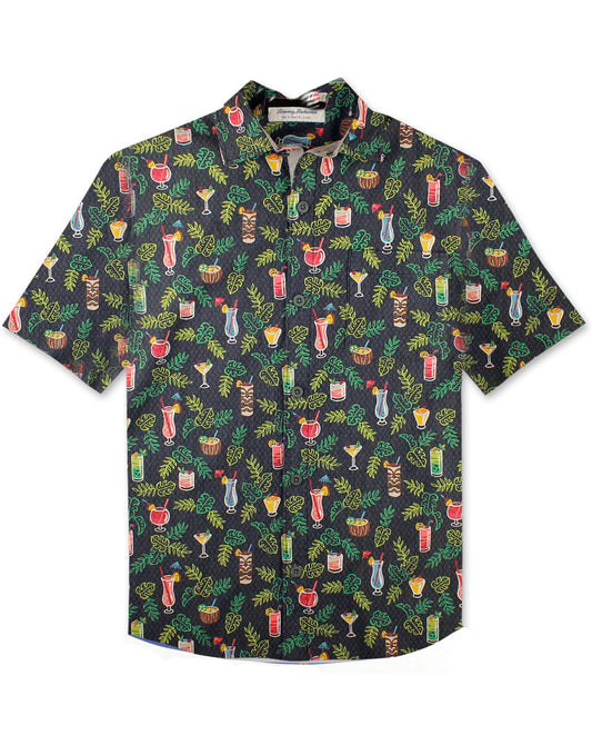 Coastal Ease Midnight Mojito - Christmas Aloha Shirt by Tommy Bahama