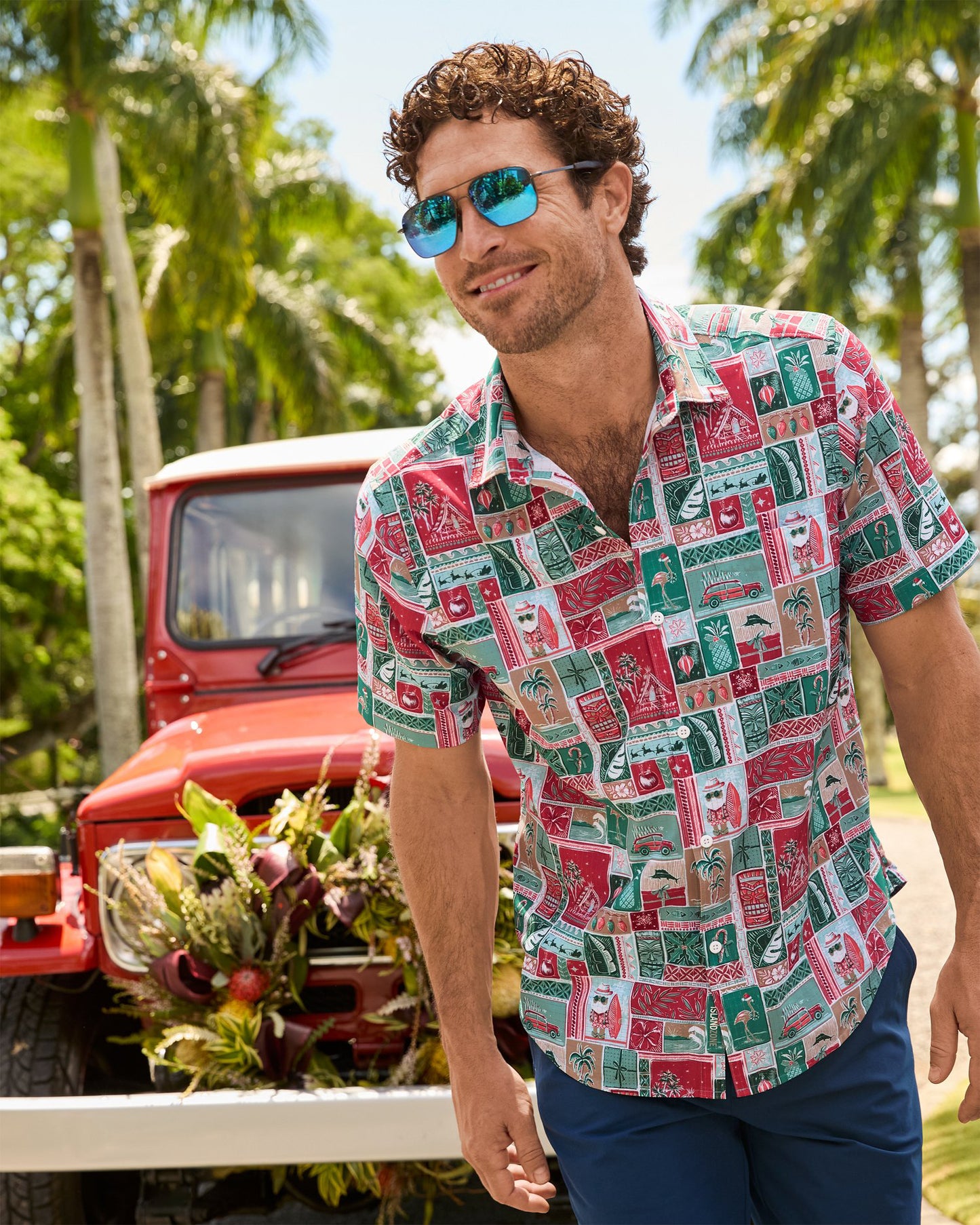 Bahama Coast Gift Wrap - Christmas Aloha Shirt by Tommy Bahama