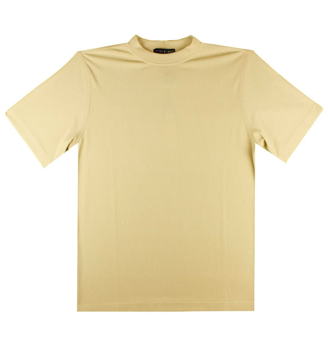 Ribbed Mock Neck Crew Shirt by Tulliano