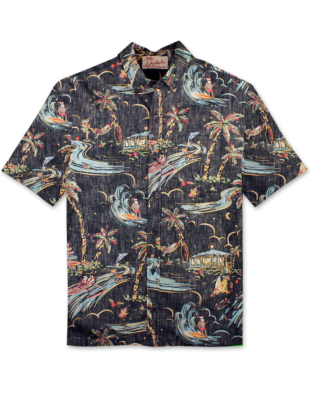 Santa's Island Christmas Aloha Shirt by Kahala