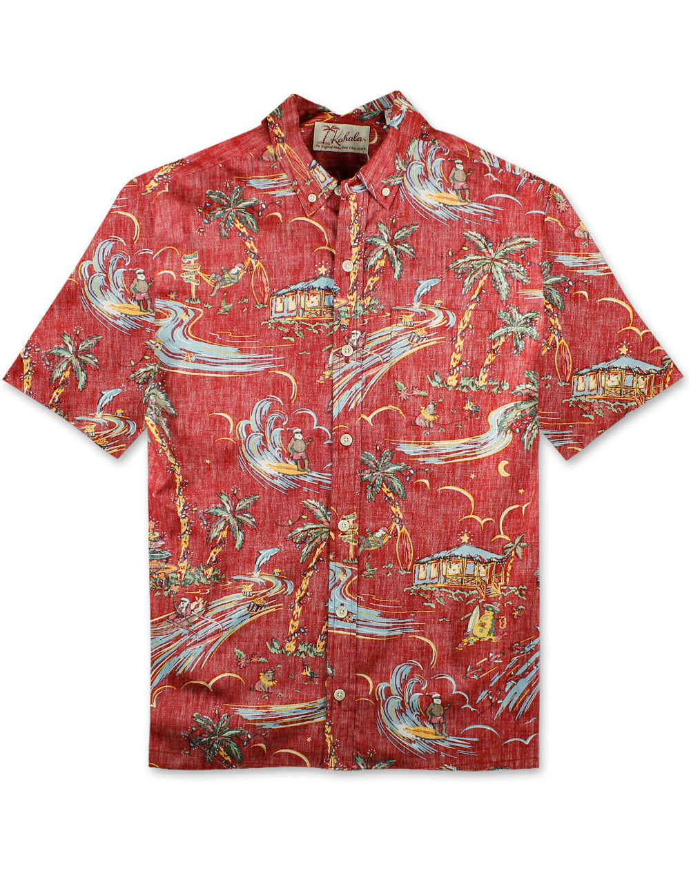 Santa's Island Christmas Aloha Shirt by Kahala