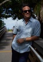 Shake the Hook Embroidered Camp Shirt by Bamboo Cay