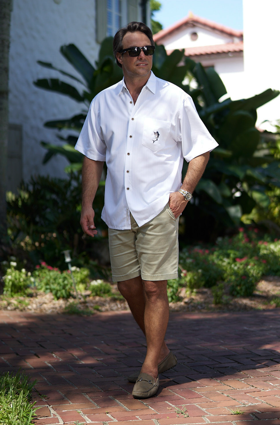 Sailfish Shootout Embroidered Polynosic Camp Shirt by Bamboo Cay