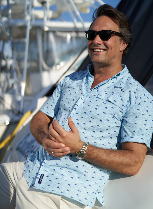 Fish Wave Performance Print Shirt by Bluefin