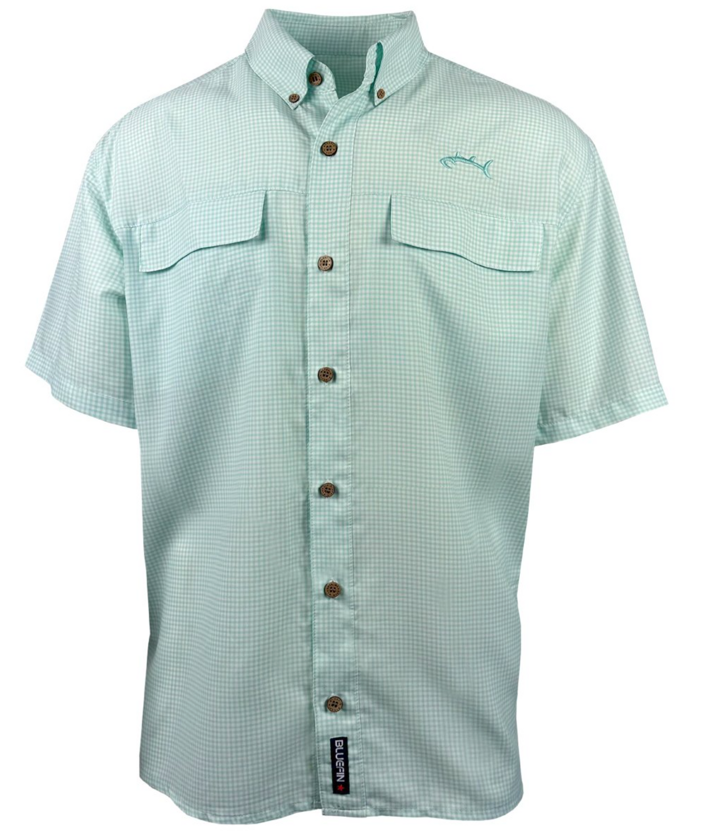 Gingham Plaid Performance Print Shirt by Bluefin