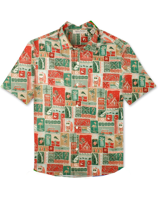 Bahama Coast Gift Wrap - Christmas Aloha Shirt by Tommy Bahama