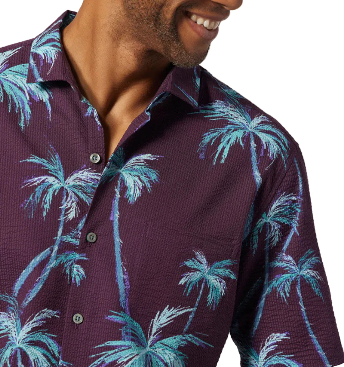 Some More Palms Cotton Lawn Puckered Shirt by Tori Richard