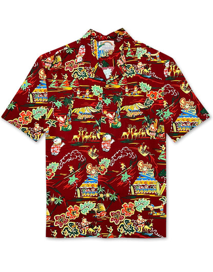 Surf Shack Hawaiian Christmas Aloha Shirt by Paradise Found