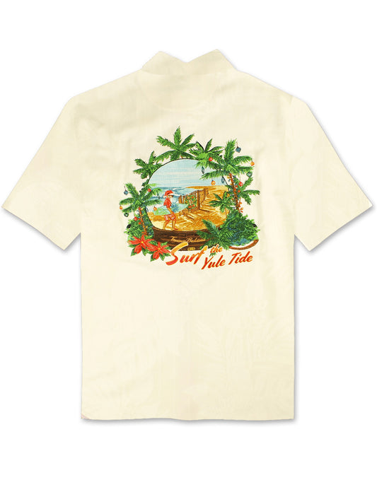 Surf the Yule Tide - Embroidered Christmas Aloha Shirt by Tommy Bahama