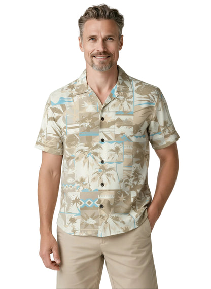 Tiki Palm Short Sleeve Vented Shirt by Mojo